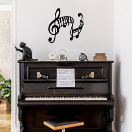 Wallity Musical - 438 Escultura de pared de metal negra